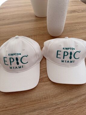 Kimpton EPIC Miami White Baseball Cap with Teal Logo